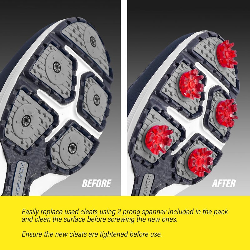 SOLM8 Golf Shoe Replacement Spikes - Metal Screw Threading Dia ¼ Inch/6mm Easy to Install on Cricket & Golf Cleats (Spanner Included) - Image 3